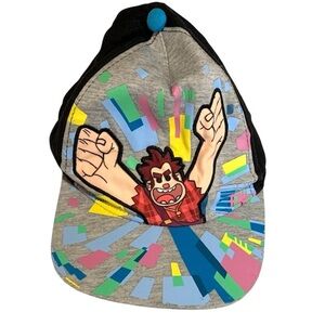 DISNEY Cap Kids Wreck It Ralph Blue Graphic Novelty Ballcap